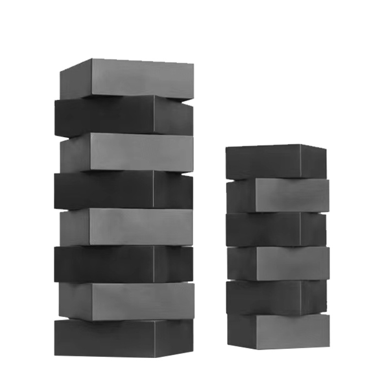 简约现代黑色几何金属插花花器样板房客厅餐桌茶几桌面饰品摆件