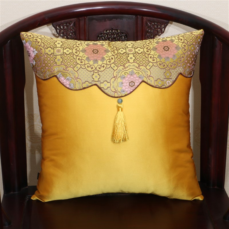 艺必旭 中式古典沙发田园流苏办公室靠垫 抱枕红木坐椅靠枕创意