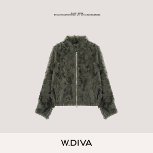 W.Diva【波斯】小湖羊皮草系列时尚贵气皮毛一体外套4C2623102