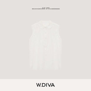 W.Diva【云涧铃兰】精致温柔纯棉双层镂空伊顿领衬衫53S242724