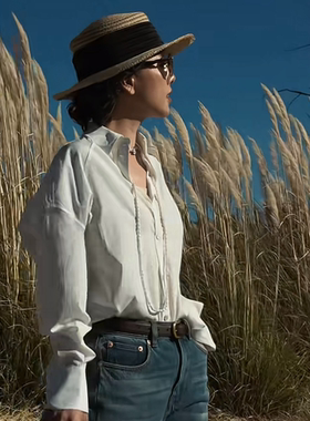 W.Diva【Anna】欧若风宽松品质百搭时尚三醋酸长袖衬衫1S082C045