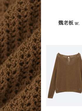 W.Diva【魅惑人心】镂空长袖针织衫时尚休闲百搭罩衫1Z30S2001