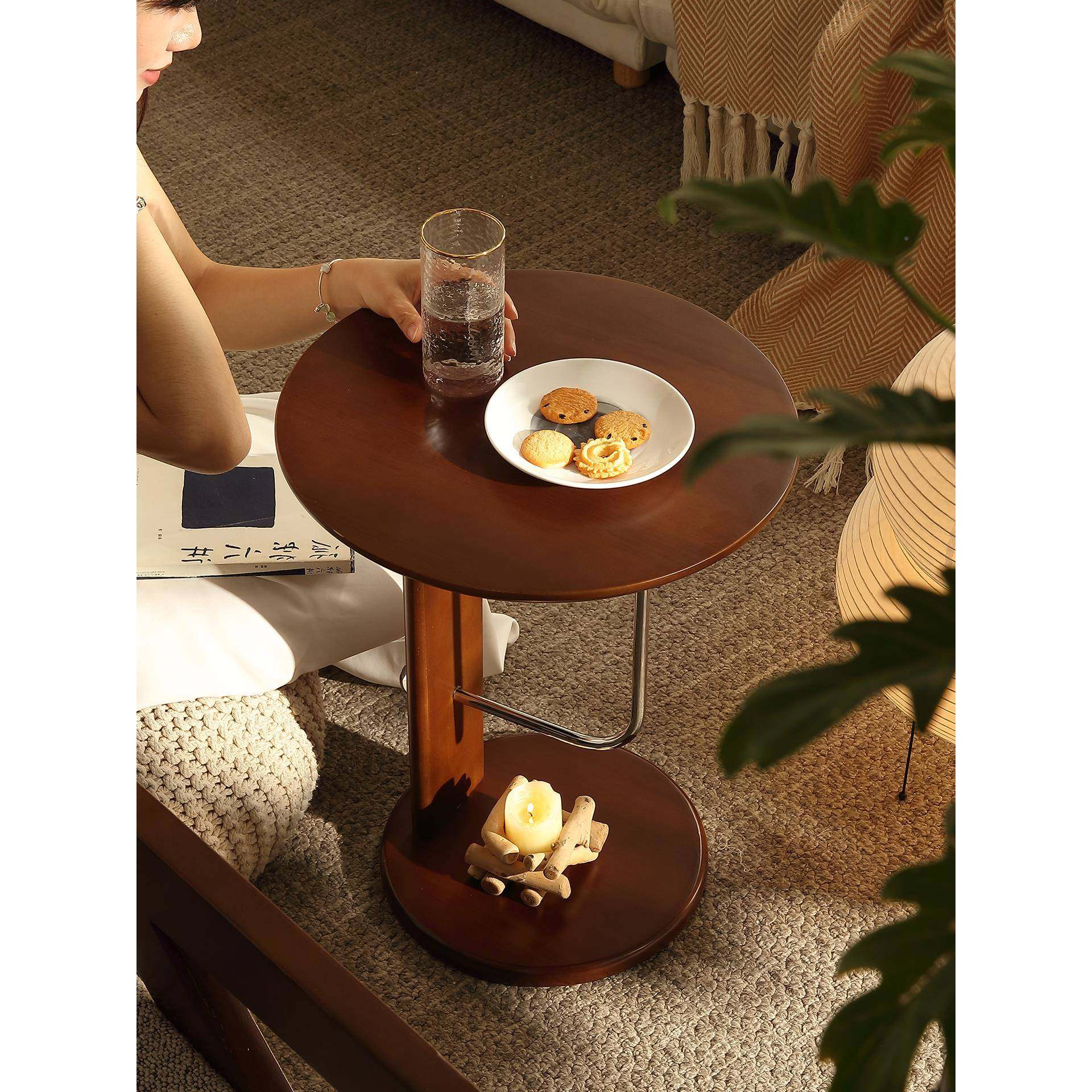 中古风实木沙小发茶几边圆桌艺子胡桃复古客厅术行星圆几床头柜可,基础建材,脚轮/万向轮,淘宝优惠券,粉丝福利购,淘宝优惠卷