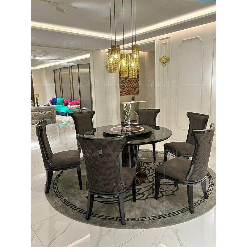 意大利餐椅椅后现代轻桌奢圆餐桌组合意大利高端港1193式餐带转桌,商业/办公家具,餐桌椅系列,淘宝优惠券,粉丝福利购,淘宝优惠卷