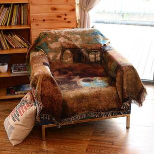 美式复古车单双沙发巾垫t5552136垫出口汽纯棉线毯桌布挂毯飘窗地