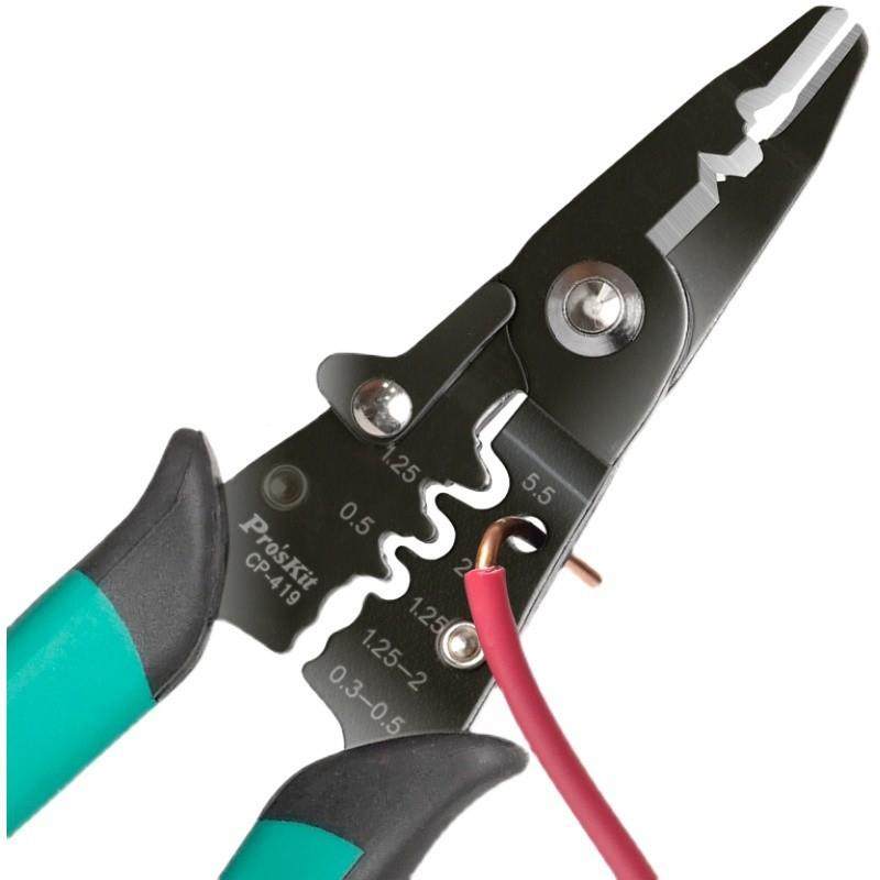 Pro`skit/宝线CP-419多功工能162剪剥接压线钳剪线剥压多功能