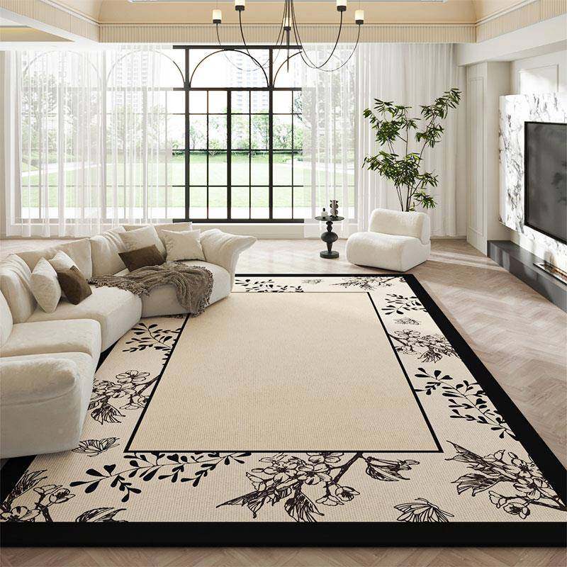 新中式客厅毯耐脏易打理水晶绒地垫大积面铺卧室沙发床边地防滑全