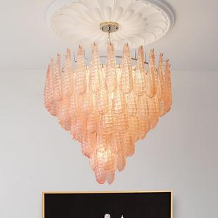 别墅复式楼梯灯灯轻奢水晶玻璃美365式室复古客厅大吊吊灯餐厅卧