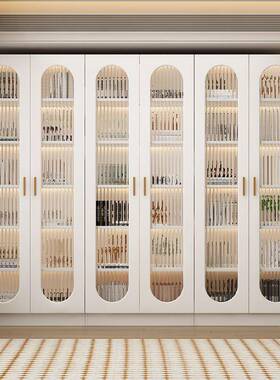 法式铁艺厅玻璃门柜靠墙置柜书架EWZ客家用落物书地储物柜展示柜