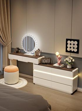 202桌5体新款梳妆台现代卧室简约斗柜一小型化妆实化木妆台KTY床