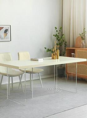 se022简约亚克力餐桌意悬浮实木大板桌岛台桌创I悬空书桌服装桌店
