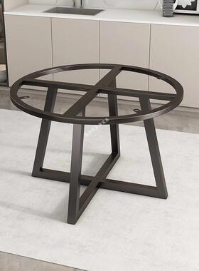 餐桌脚圆形底CFH座不锈钢岩板大圆理石圆桌腿家用架奢石桌台脚支