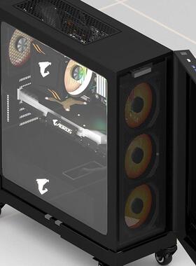 矮护角款台电脑主托架式带F96766T7滑轮可移动调机节箱底座家用机