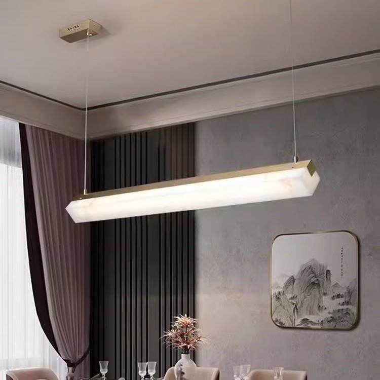 新式全轻奢长条一灯现字代简约铜茶室书房吧台中极简云石269餐厅,家装灯饰光源,智能吊灯,淘宝优惠券,粉丝福利购,淘宝优惠卷