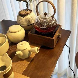 亚克实木小户力型阳茶桌整板悬台浮泡茶边台简约VDF家用客厅自然