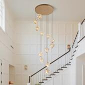 代设计轻奢现水晶loft梯长吊灯复式 别墅公寓中空旋转楼间148吊师