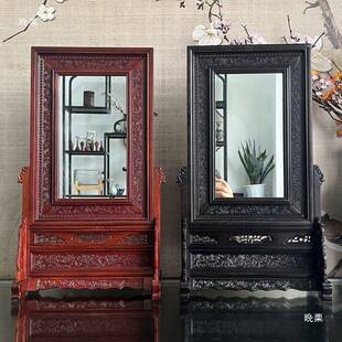 东瓶镜中堂镜子大红酸插枝镜实木屏风镜西红酸枝中屏54510013式台
