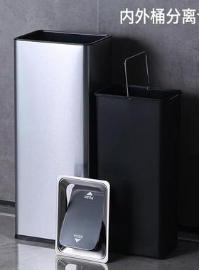 卫生间擦手纸不钢盖直投ltao7384圾垃锈桶大容量公共场所酒店厕所