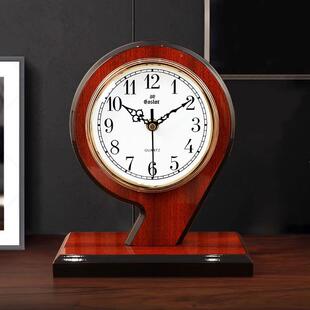 中复古实木座钟摆台式客厅桌面饰8019时摆件家用中式古风装台钟坐