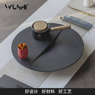 86M0小用型黑金式 石茶盘储水家轻F76M6HJH奢现代茶具托盘圆茶台海