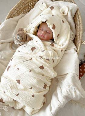 韩包系秋冬生儿被超软婴儿纯棉初生抱加棉新夹棉被被子襁褓844376