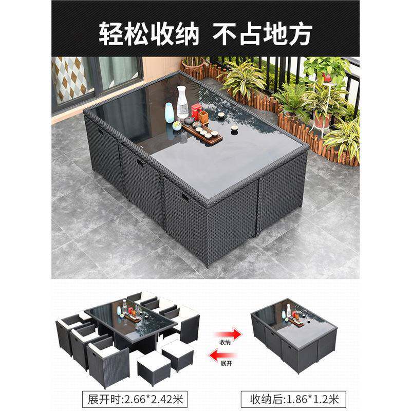 院户外桌咨询客服藤园椅编组合别墅庭露天阳台藤椅防水花室外休闲