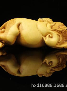 貅黄木TWP雕财手把件貔随身把杨玩雕刻工艺品饰品开业摆件