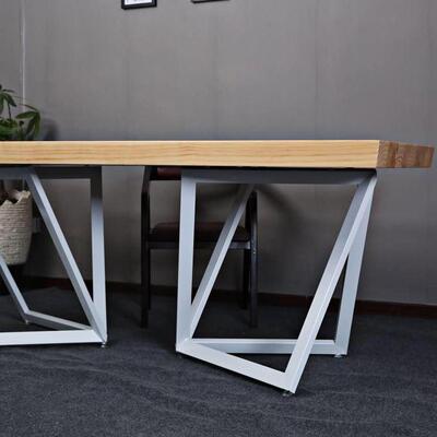 美式办公家具实木桌长条长会议桌室椅创意铁艺loXJ-18110ft工业大