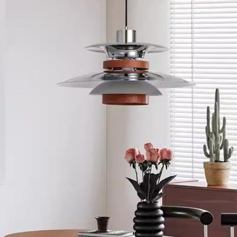 意式简PH5台飞604碟餐厅纹吊灯中古木餐桌小吊设计师创意岛极台吧