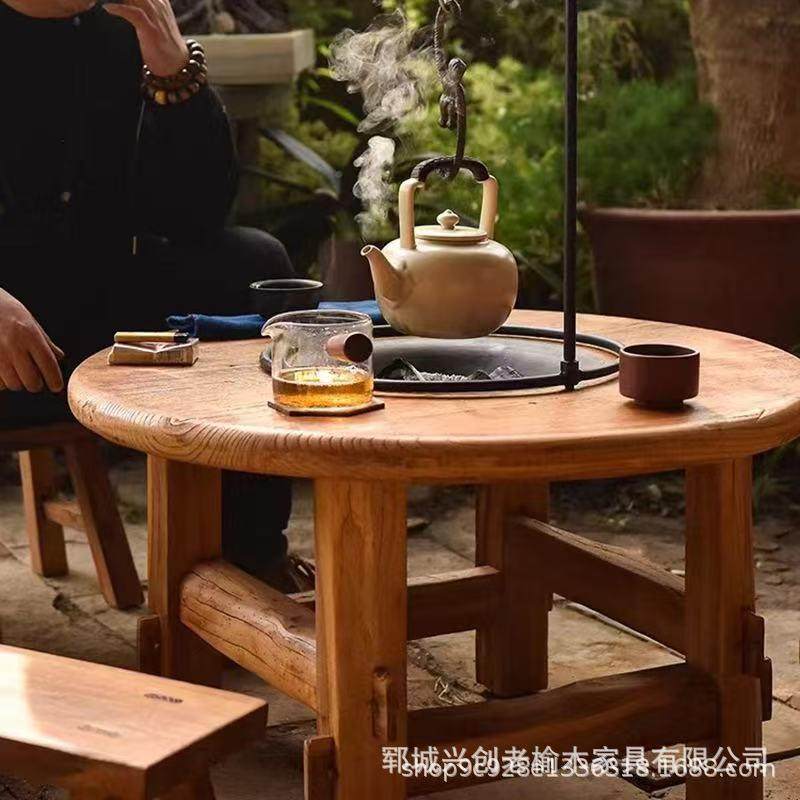 实木围炉桌家用阳圆台烧烤茶泡茶桌小桌小型阳户外台野985餐煮桌,商业/办公家具,餐桌椅系列,淘宝优惠券,粉丝福利购,淘宝优惠卷