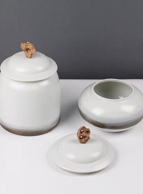 新中式楼水软墨陶瓷罐摆件样板房售处酒店大堂装房客84296厅书餐