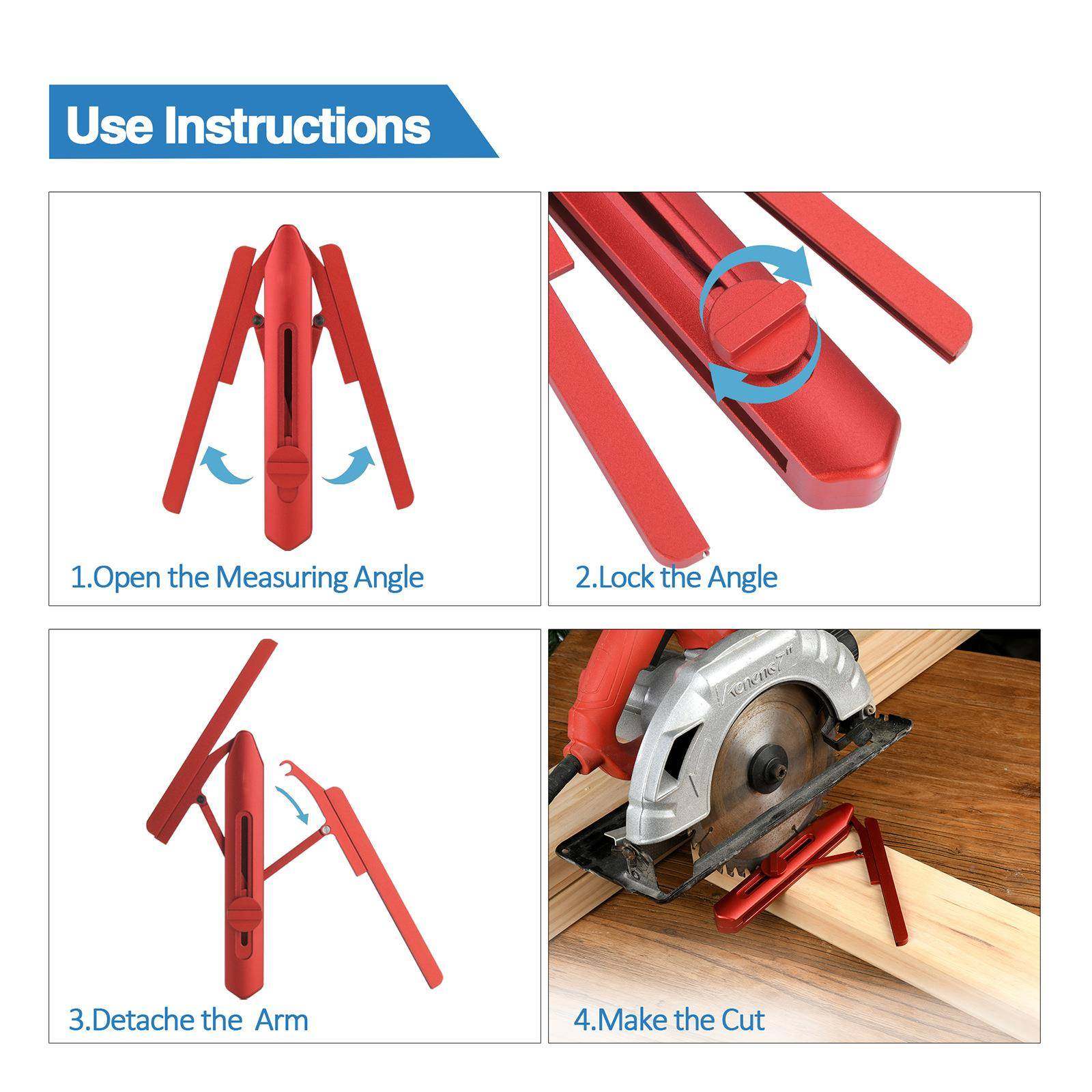 新款木工合金t角度规量角器锯台工具Mier409SawPrort铝actor
