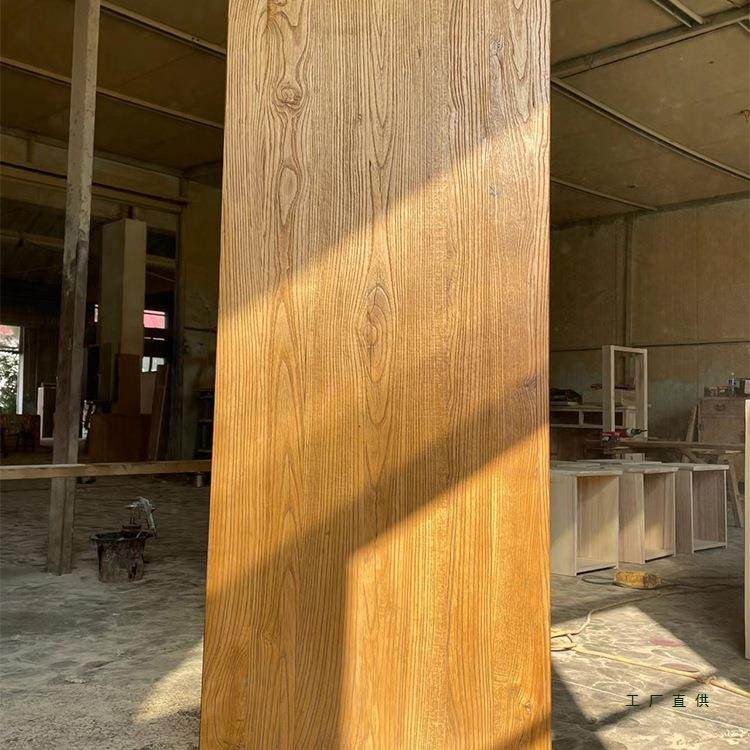 老板榆木门风化板实木大板桌复木古怀旧实木桌面原VPN吧台餐客桌