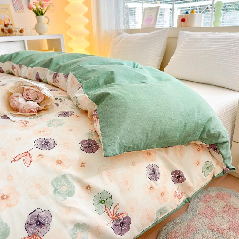 套纯棉被单件0全棉被罩2床上用品双人被单1.5米宿舍128150x20米x2