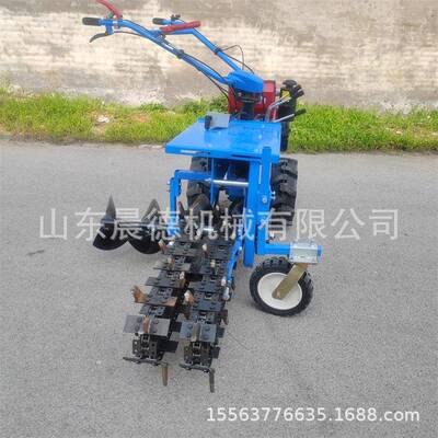 TRQ水渠农链用挖机双条小型手扶式开手推链条槽沟开沟机