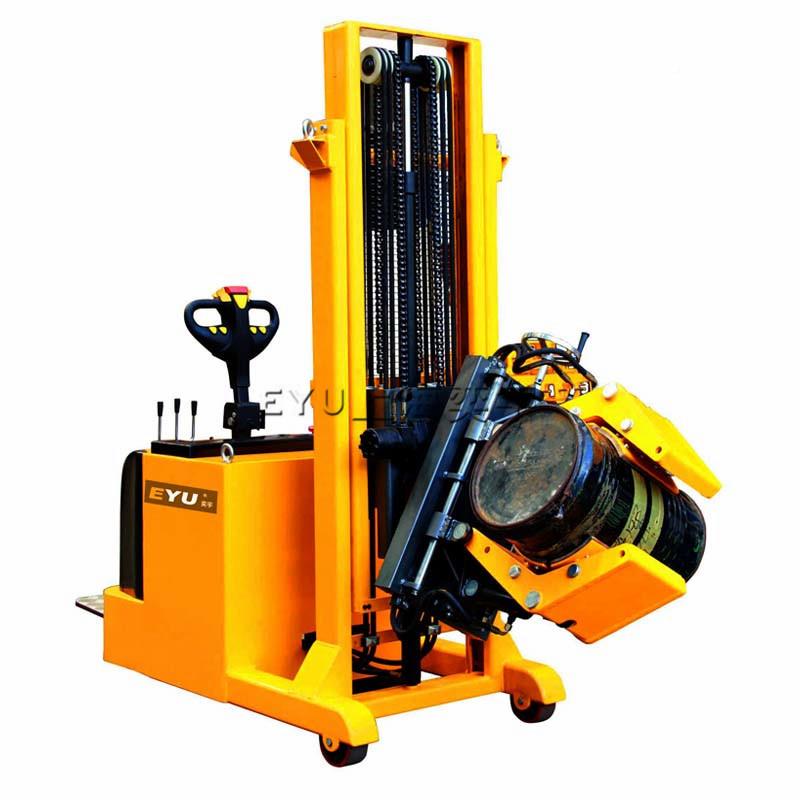 YL8智00全自料动卷能旋转抱夹639不锈钢铁桶塑料圆油桶车电动倒料