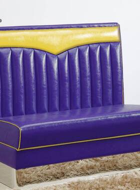 餐5厅卡座沙发美式发GND10风U型皮9艺沙发双人卡座沙桌椅直销