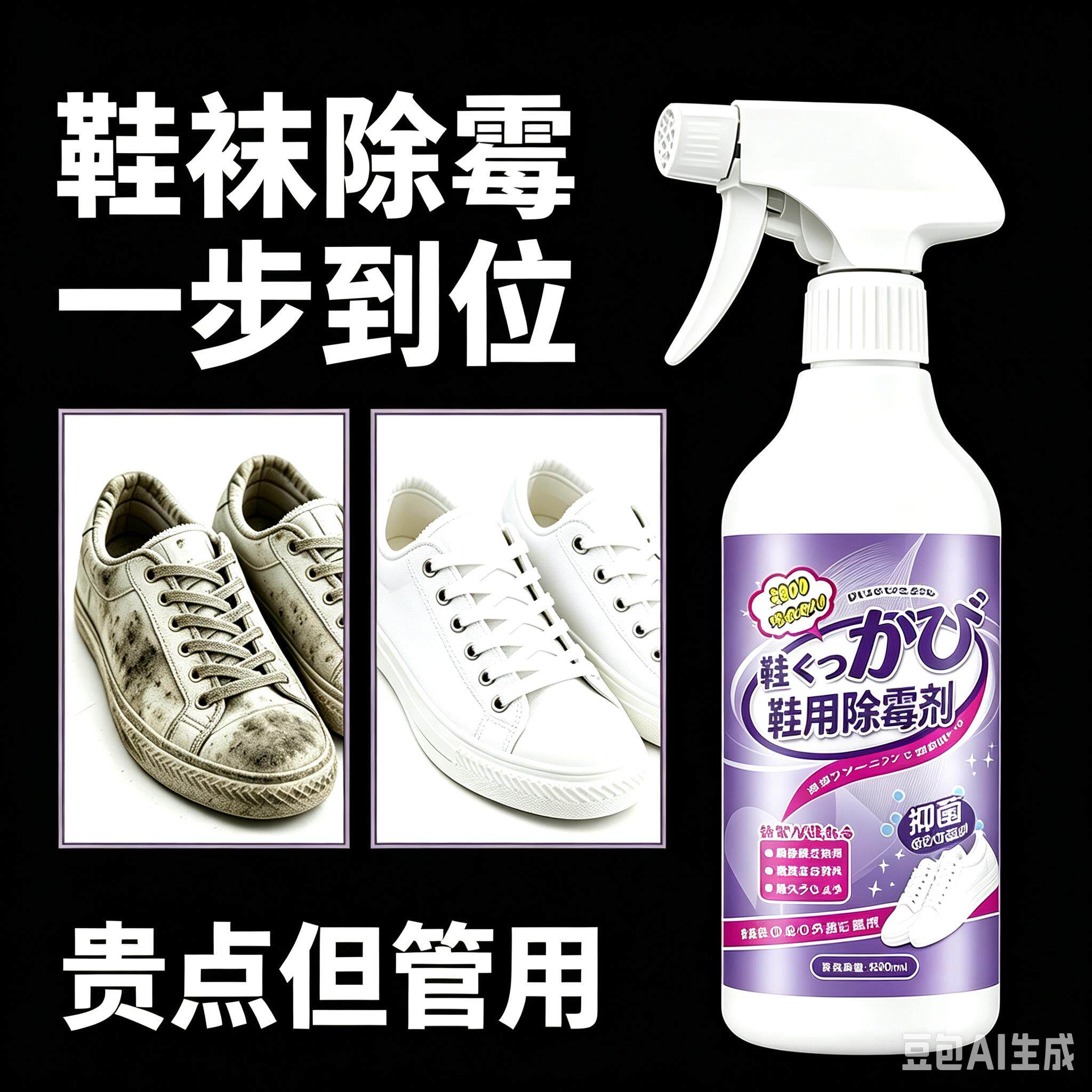 白鞋除霉斑霉菌清洁帆布网面鞋发霉黑点去霉清洁剂hh