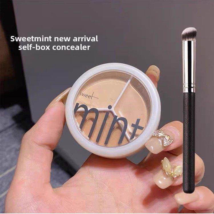 sweet mint奶油三色遮瑕打底膏斑点痘印黑眼圈泪沟化妆师专业调色