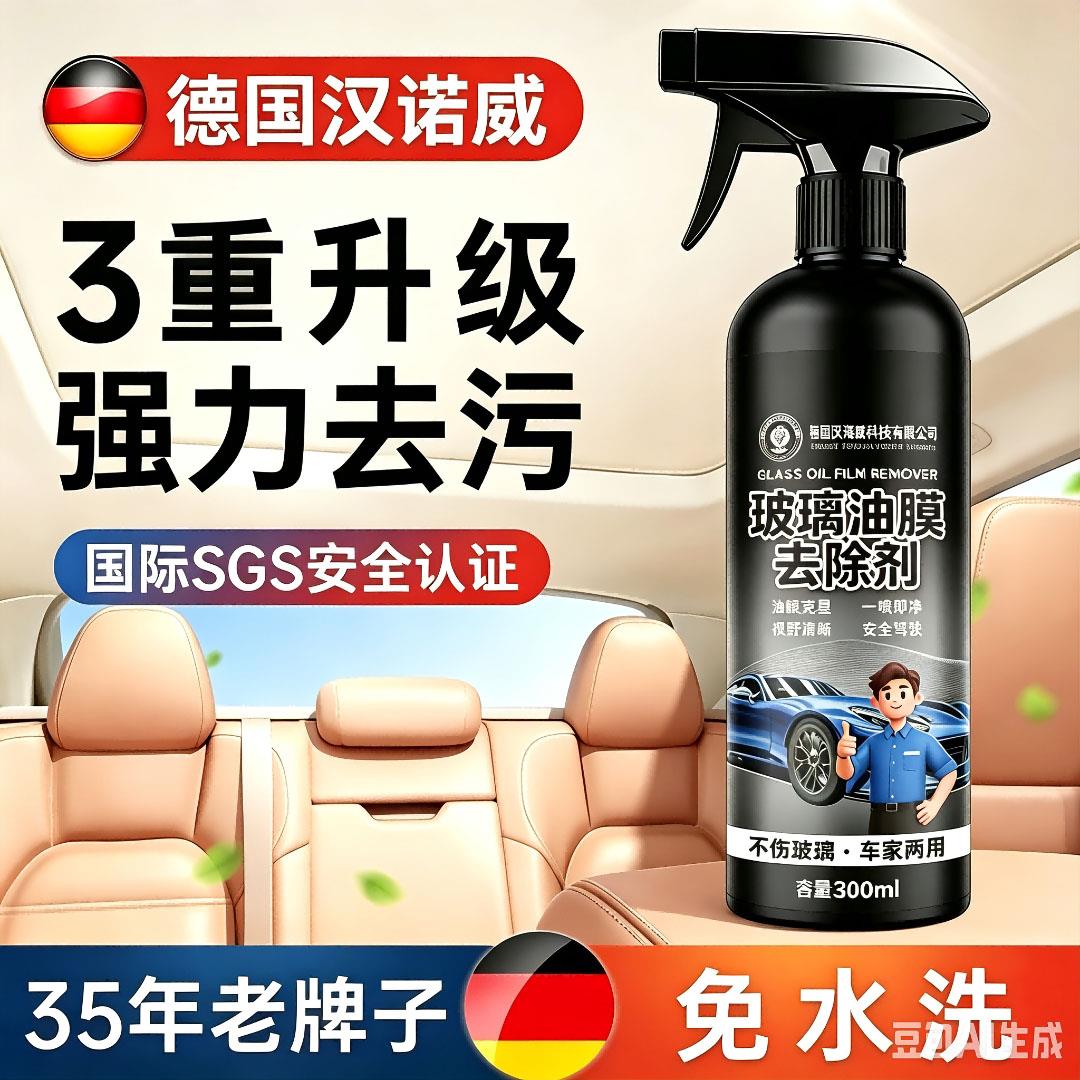德国汉诺威玻璃油膜去除剂汽车前挡风玻璃强力去污浓缩翻新清洁剂