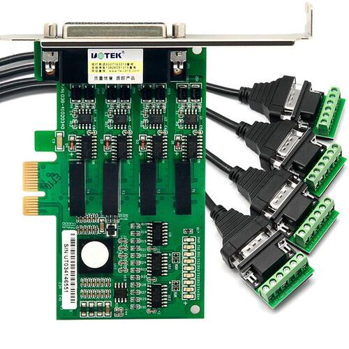 宇泰UT-794i pci-e转4口RS485/422串口卡光电隔离转接卡扩展卡