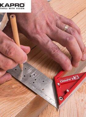 KP_353-3APKRO不锈钢直角尺9度木45工标注划线角0度尺353