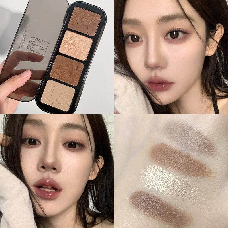 轻松 get原生骨相感四色修容高光一体盘阴影鼻影脸部立体哑光提亮