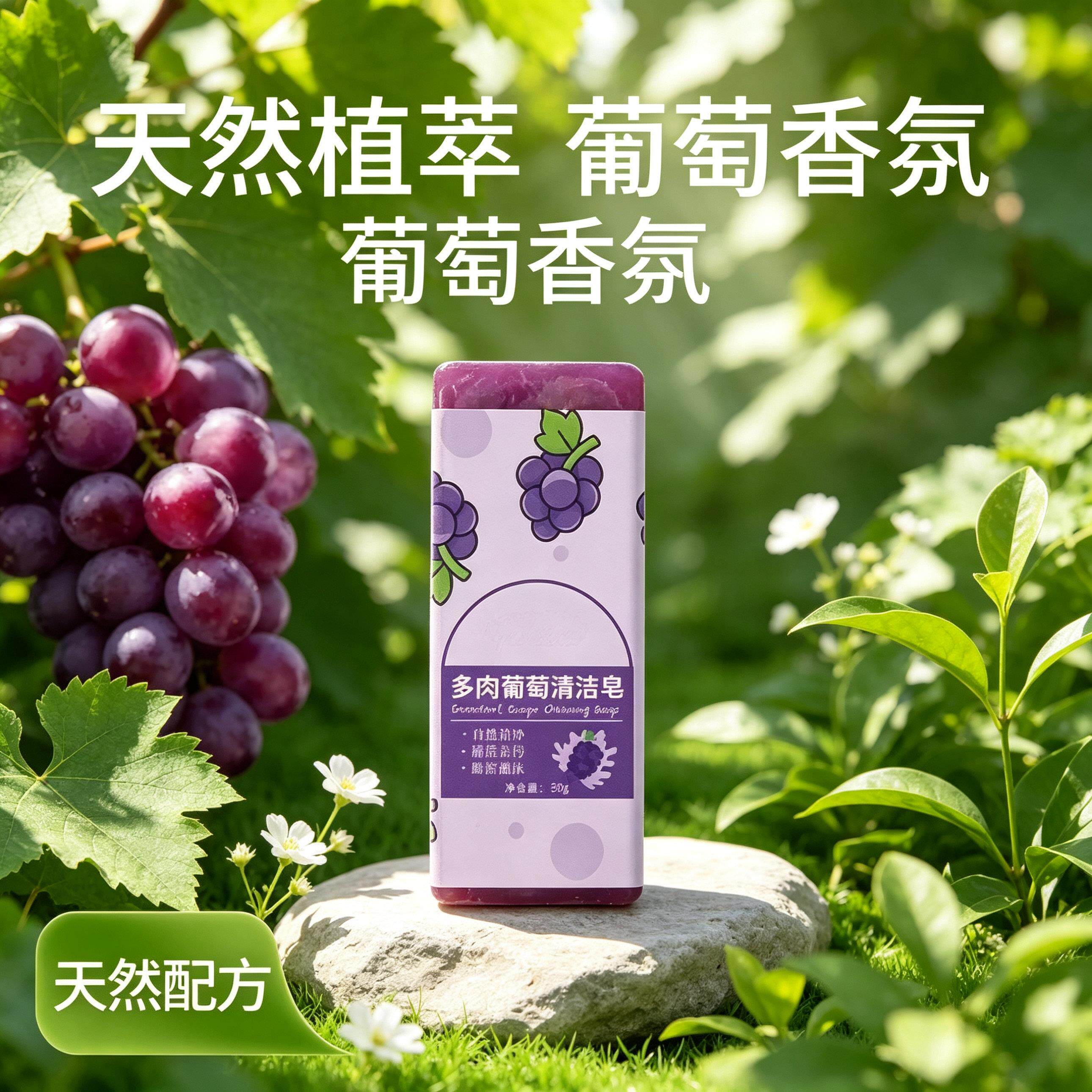多肉葡萄清洁皂旅行可携式洗衣皂肥皂化妆刷粉扑领口衣袖去污皂jy