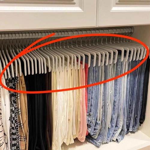 裤架衣架家用防滑无痕柜内专用整理师防滑植绒晾衣卧室特厚裤子架