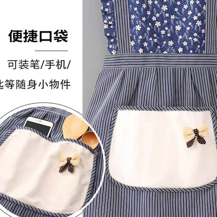 韩式围裙厨房家用0292193新款2围裙防水衣防油透5气罩短袖工作服