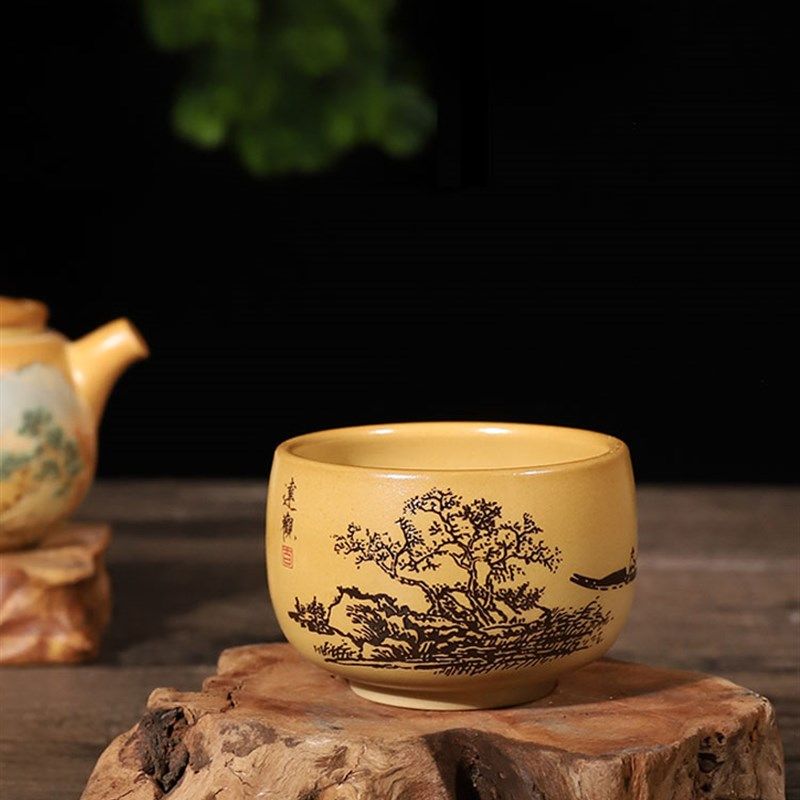 滇匠云南建水紫陶茶杯主人杯功夫茶具泡普洱茶手工七分杯纯品茗