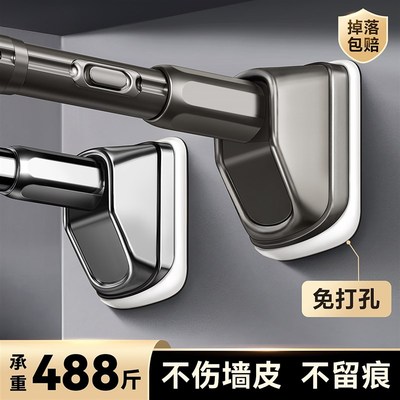 晾衣杆一根可伸缩杆免钉支撑杆强力承重晾衣架阳台不锈钢窗帘挂杆