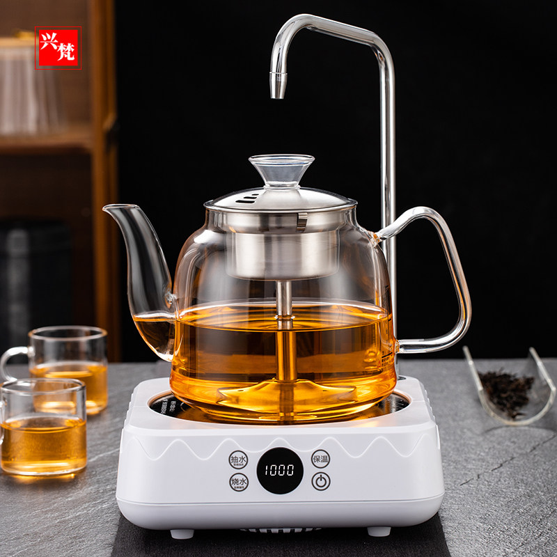 电陶炉全自动上水煮茶壶智能家用养生烧水泡茶壶不锈钢过滤煮茶器