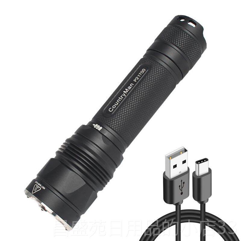 高档0农夫p2170家电筒强光usb充电户外用防水远射超亮可携式sst/